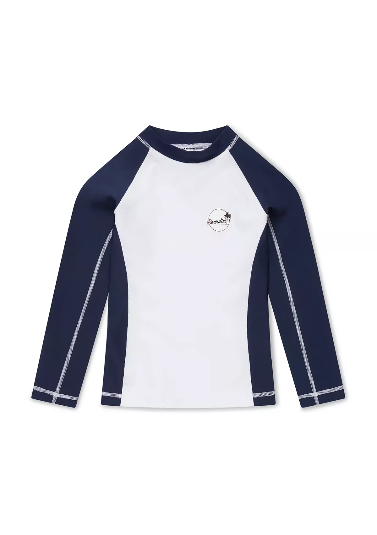 White and Navy Rash Guard