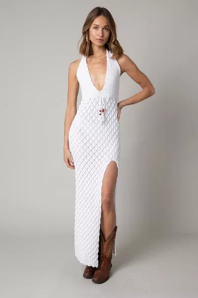 White Odessa Crochet Maxi