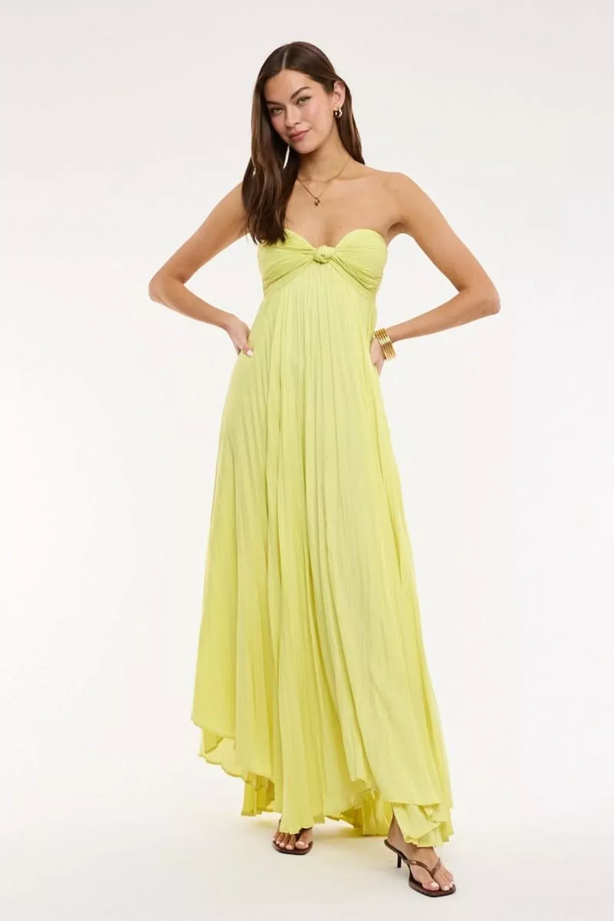 Willow Lime Strapless Maxi Dress | Boho Pink