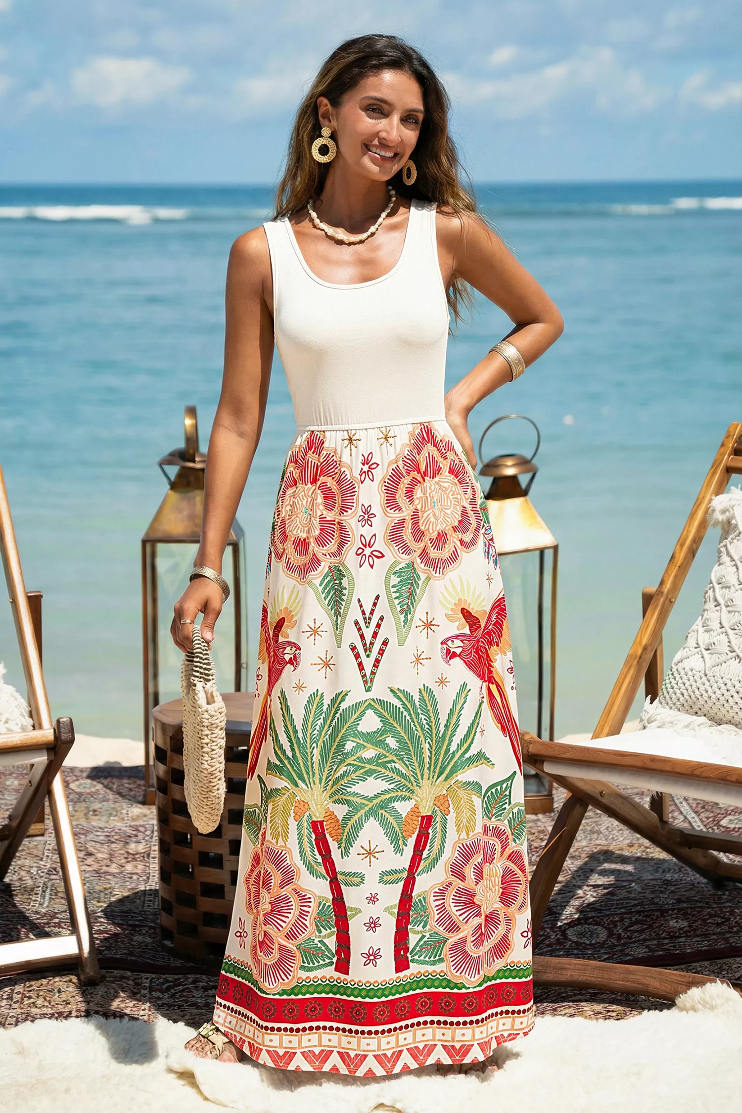 Without a Doubt Tropical Maxi Dress