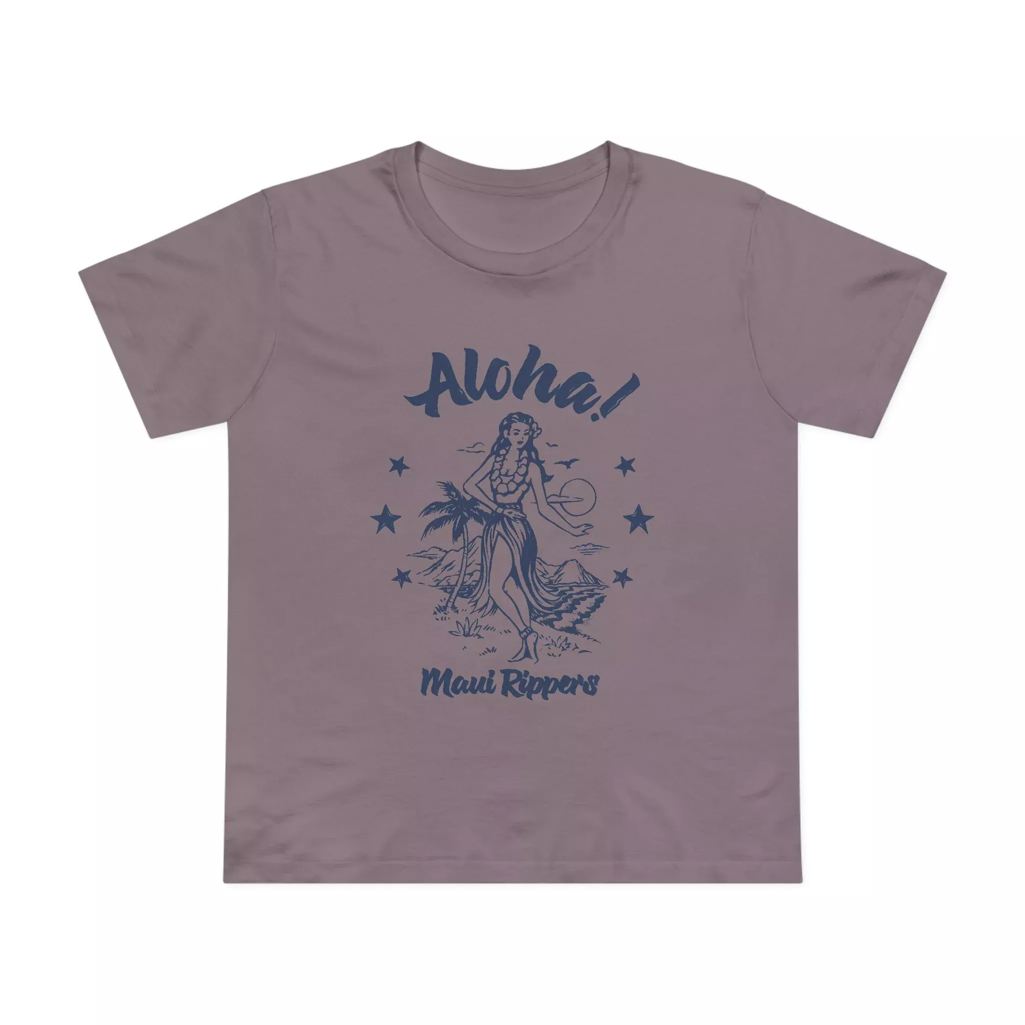 Women’s Aloha Hula Girl Tee in Mauve
