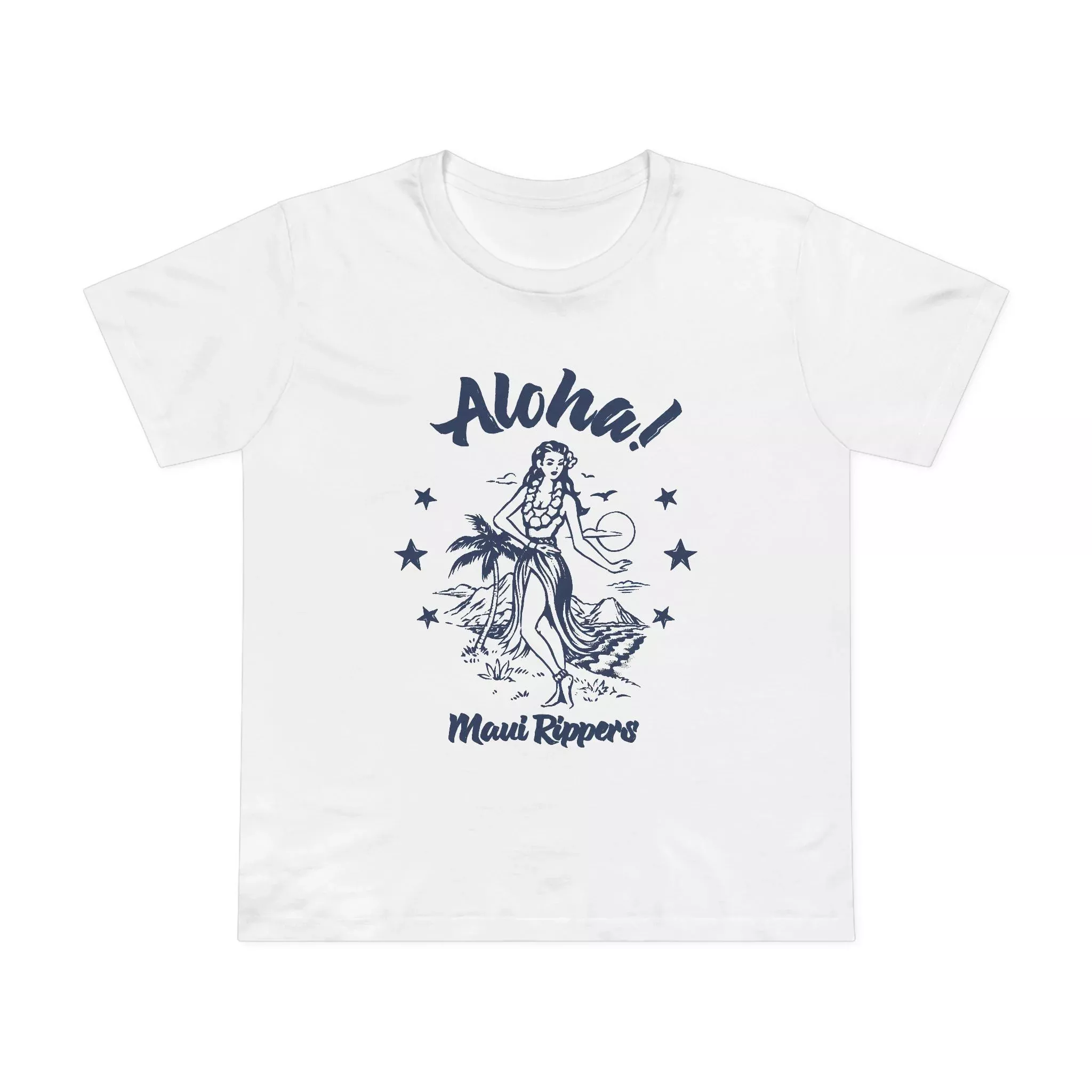 Women’s Aloha Hula Girl Tee in White