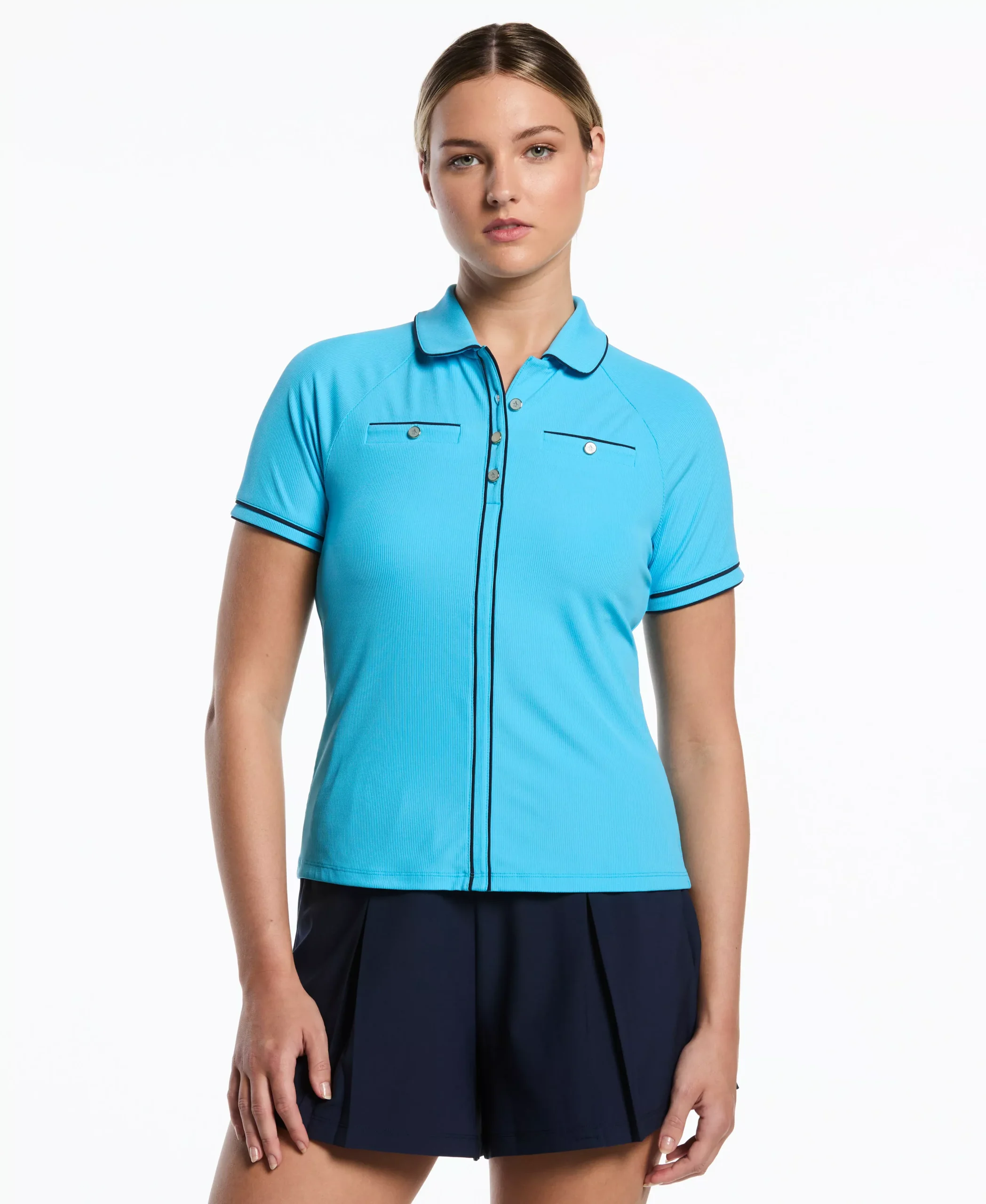 Women's Ribbed Tipped Golf Polo