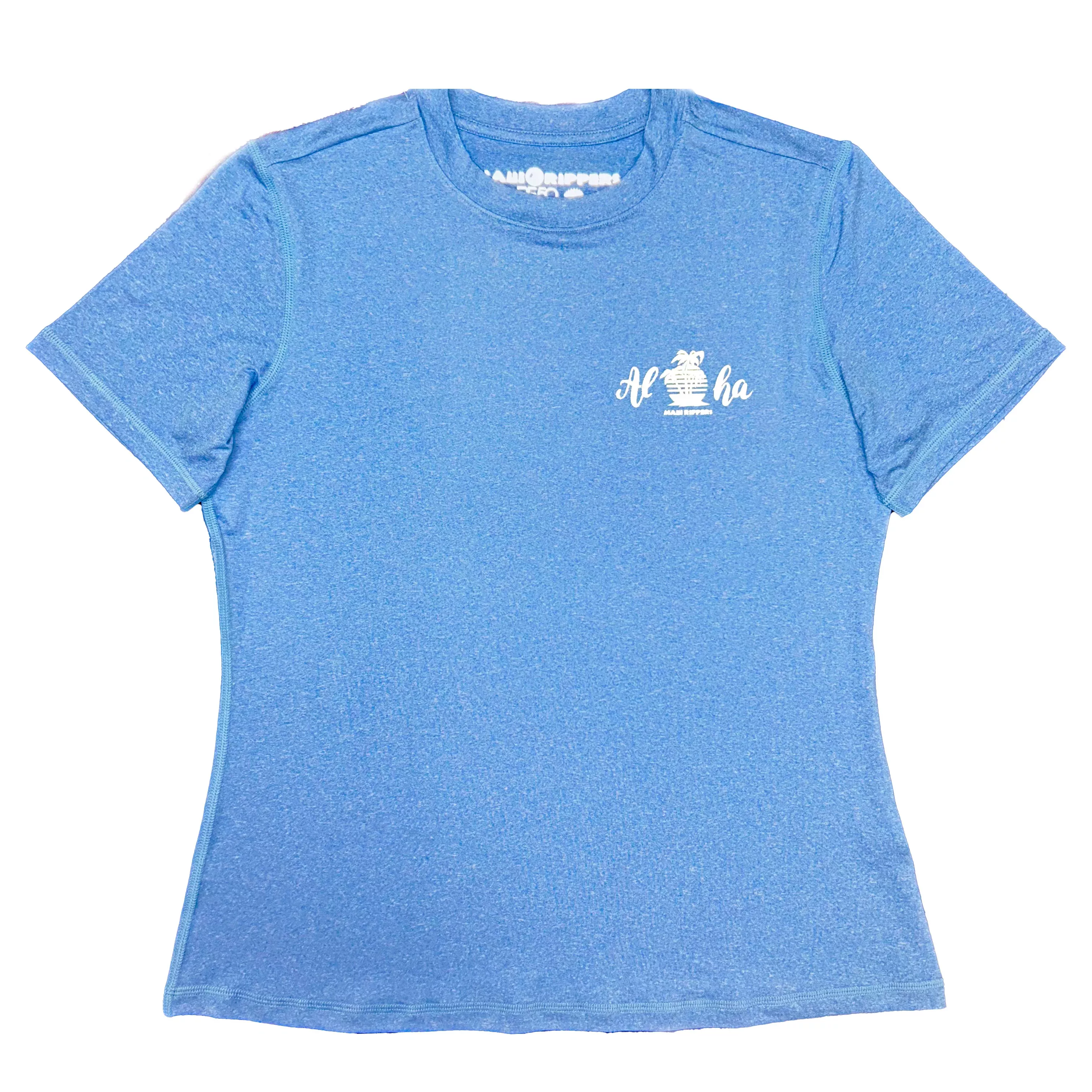 Women's UPF 50 Sun Defense Short Sleeve Shirt - Aloha Heather Blue