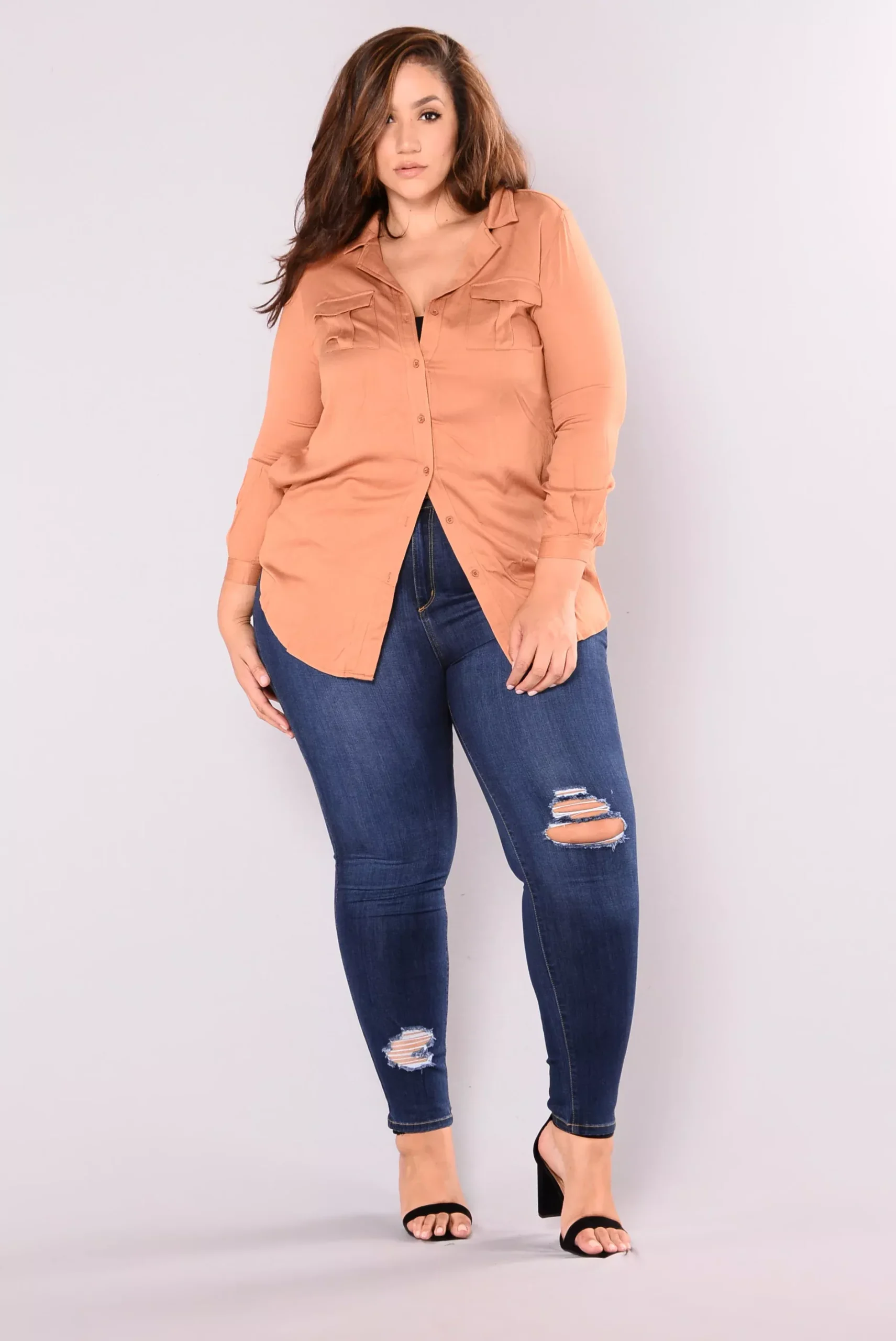 Won't Let Go Shirt Dress - Camel
