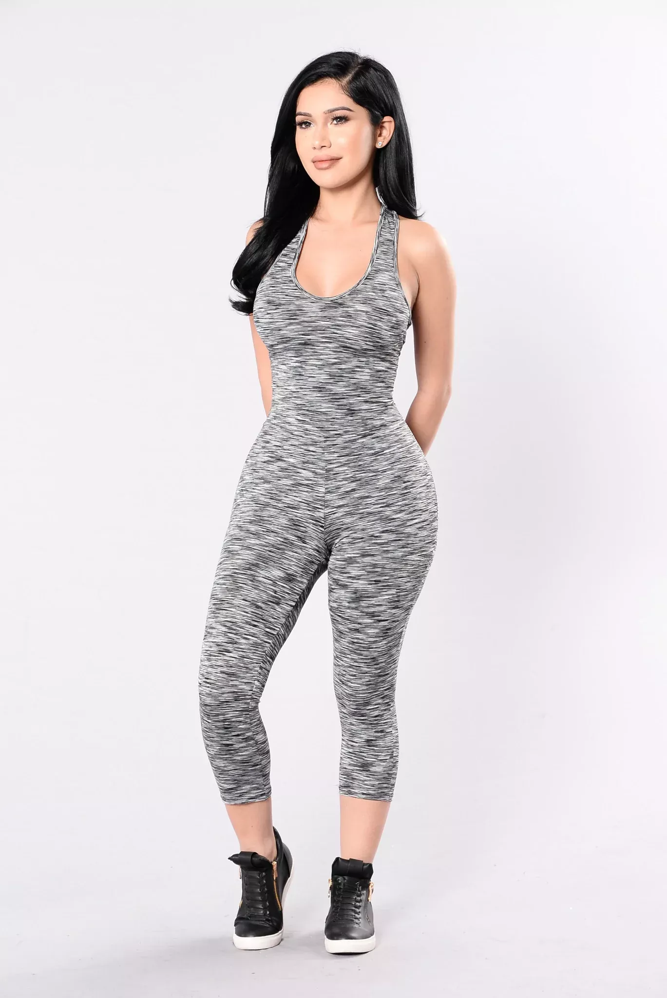 Work It Out With Me Jumpsuit - Grey