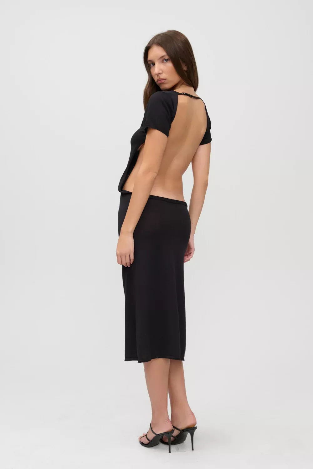x JENNIE Rosalie Knit Midi Dress - Black