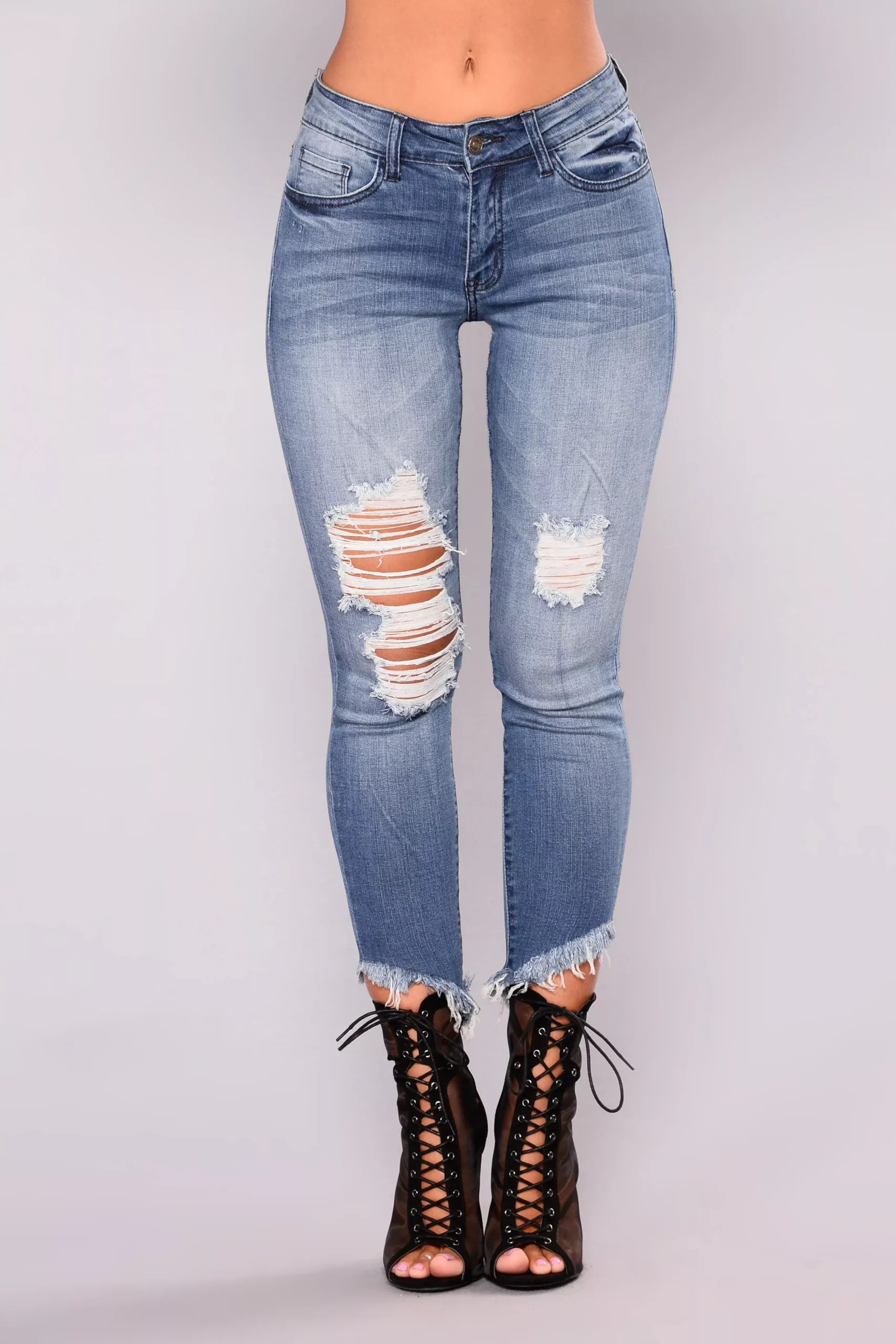Yenny Ankle Jeans - Medium Blue Wash