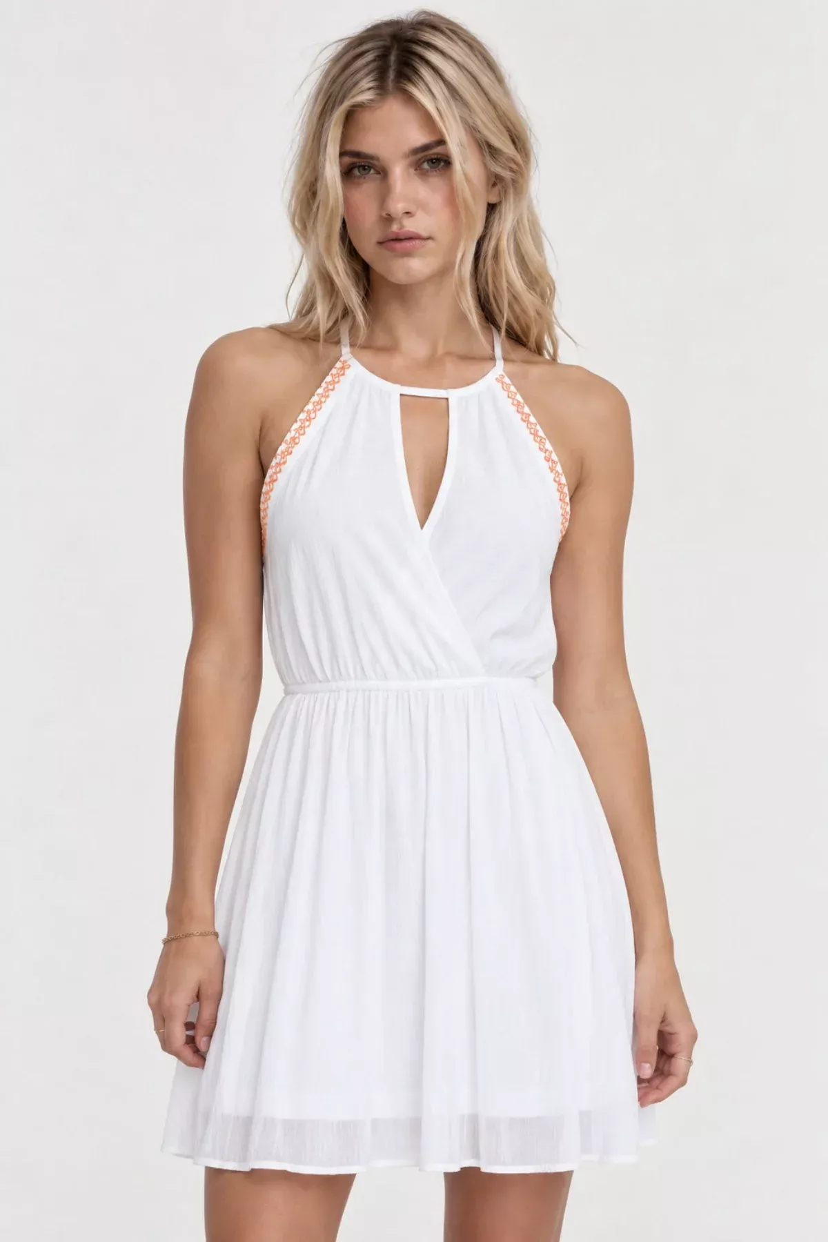 You Are Unwritten White Skater Dress | Boho Pink