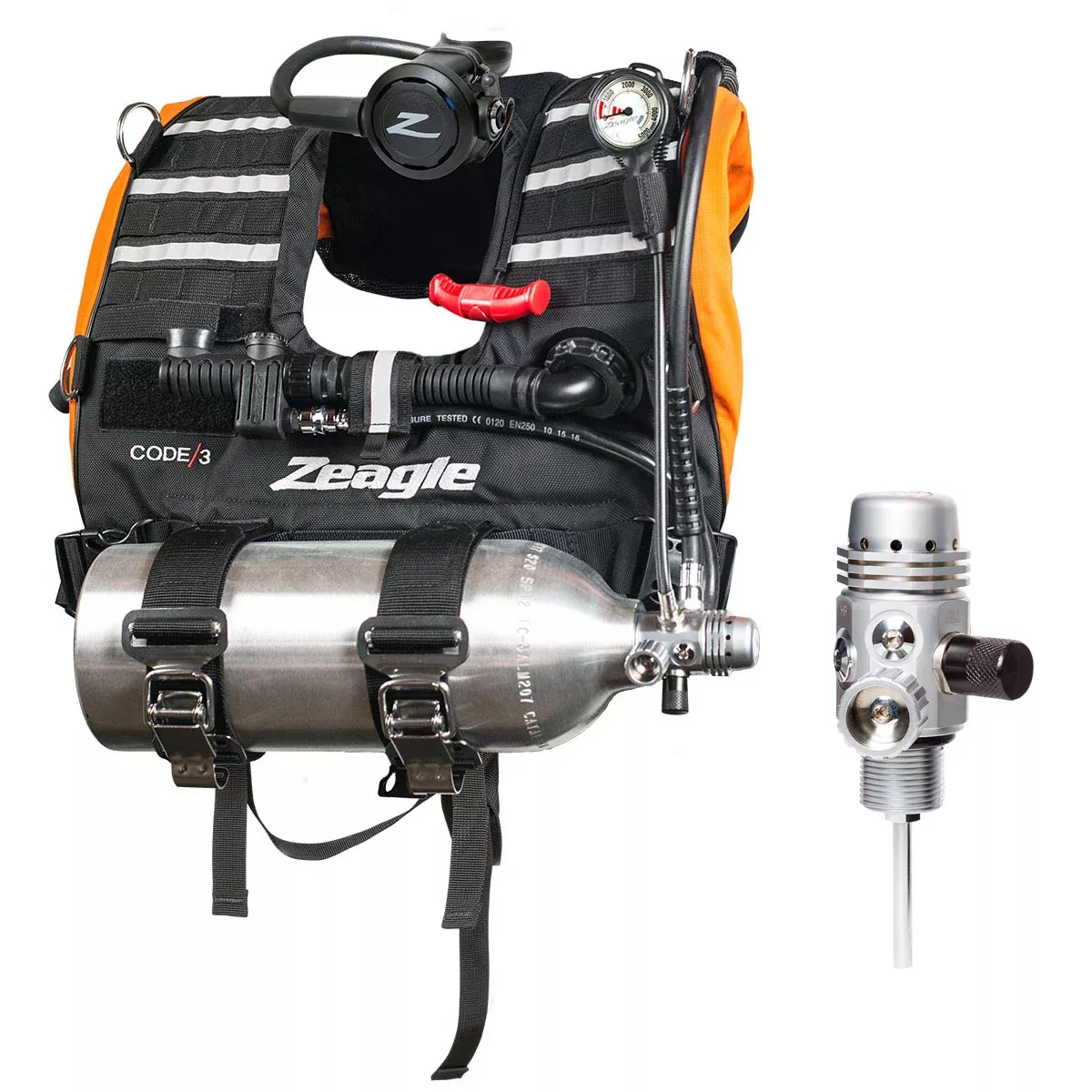 Zeagle Code 3 Vest Rapid Diver BCD w/ Envoy/Razor II Regulator Scuba Rescue