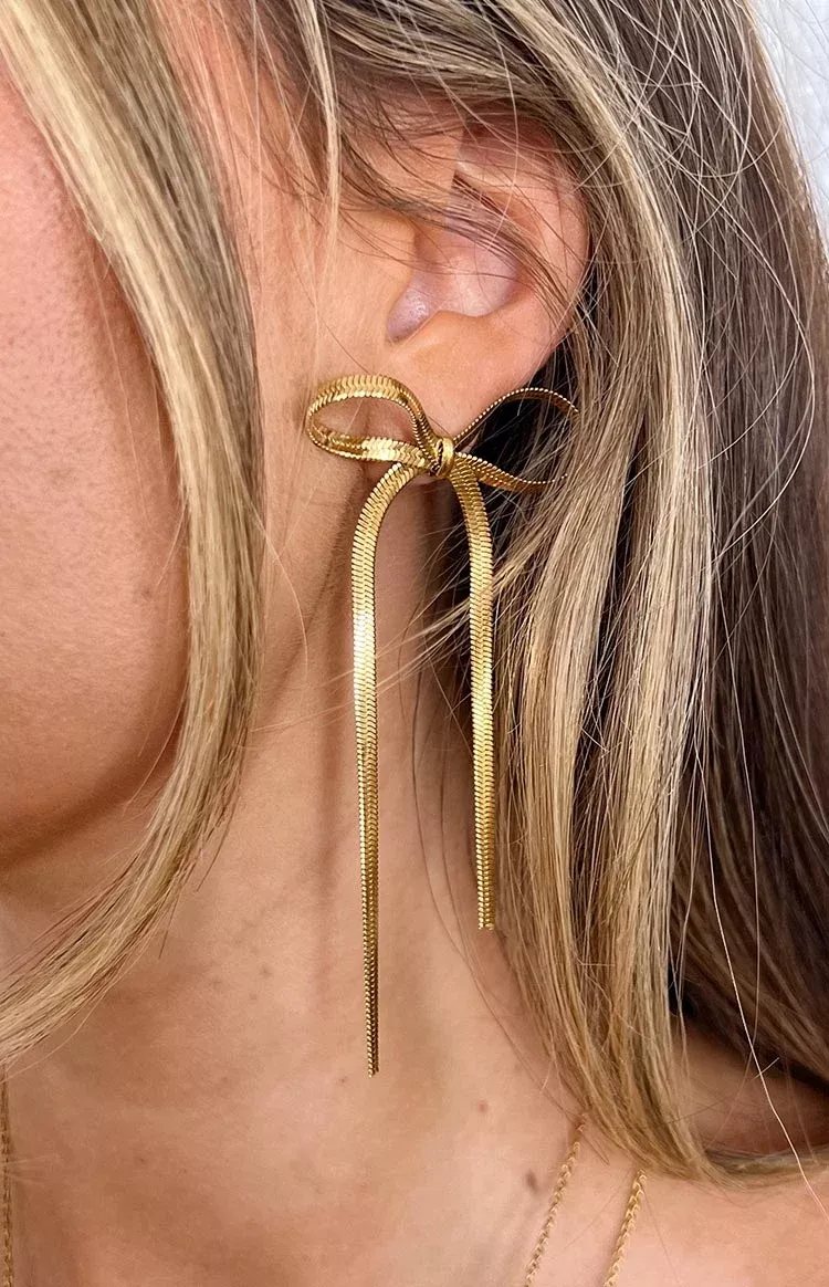 Zenith Gold Bow Earrings