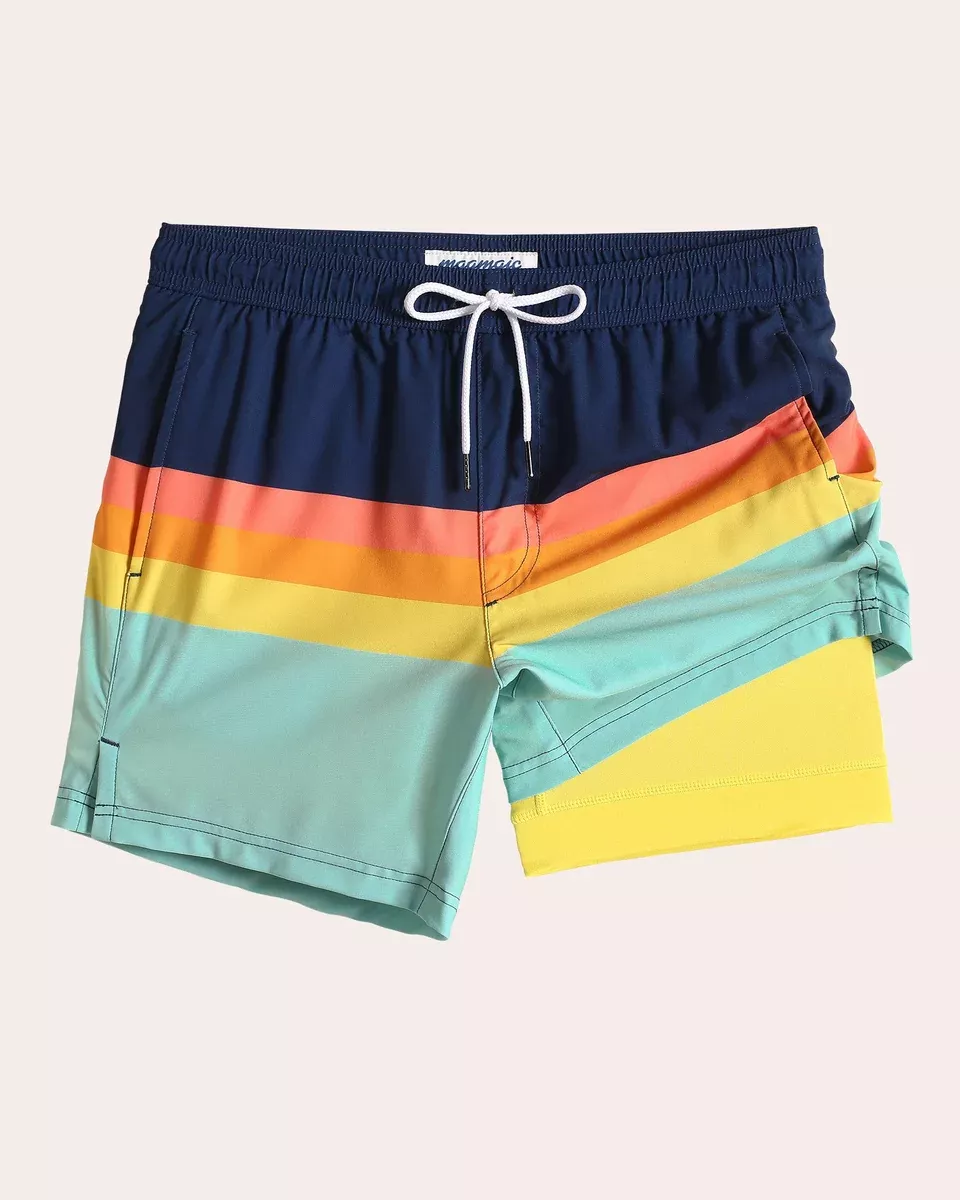 ZestZebra Rainbow Striped Swim Trunks