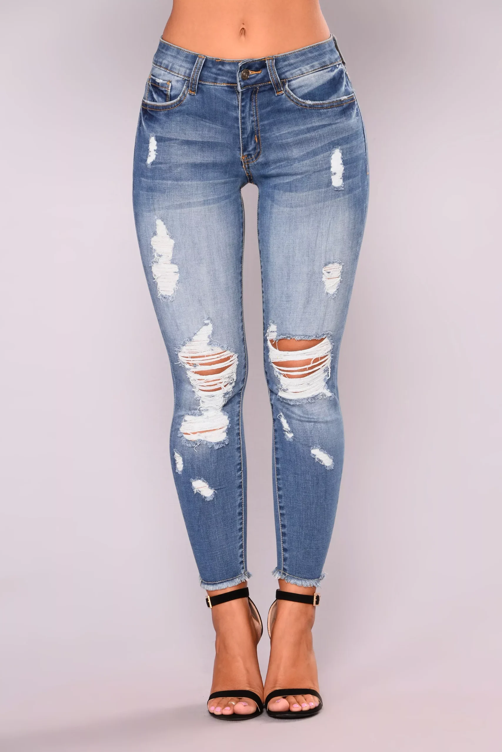 Zhana Ankle Jeans - Medium Blue Wash